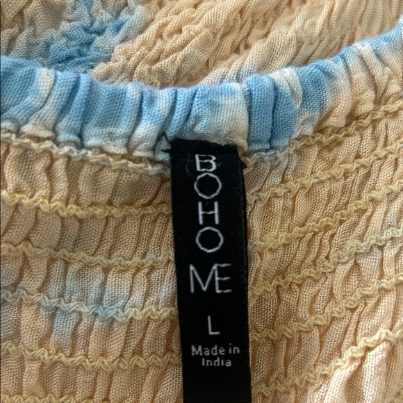 Tie-Dye Maxi Dress - high/low- Blue and Cream - Picture 1 of 5